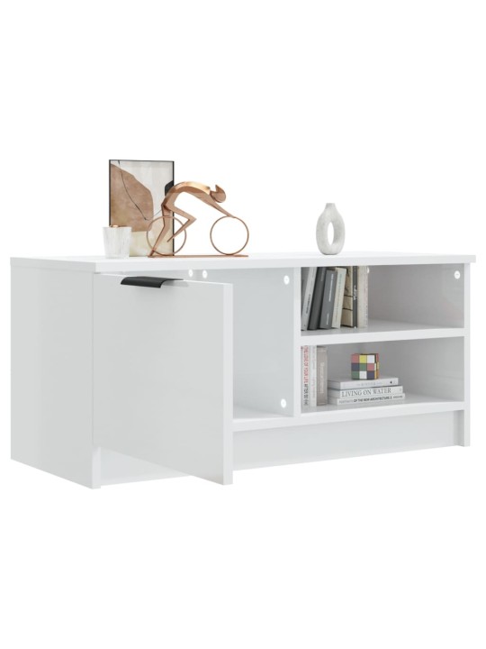 TV skříňka bílá s vysokým leskem 80x35x36,5 cm kompozitní dřevo