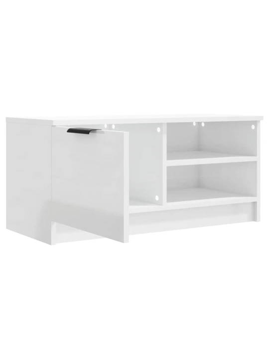 TV skříňka bílá s vysokým leskem 80x35x36,5 cm kompozitní dřevo