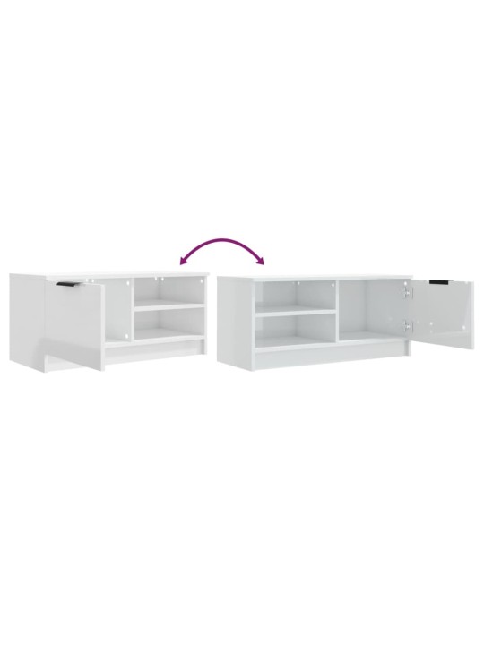 TV skříňka bílá s vysokým leskem 80x35x36,5 cm kompozitní dřevo