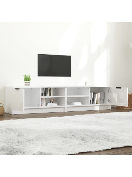 TV skříňky 2 ks lesklé bílé 80 x 35 x 36,5 cm kompozitní dřevo