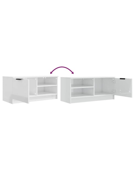 TV skříňky 2 ks lesklé bílé 80 x 35 x 36,5 cm kompozitní dřevo