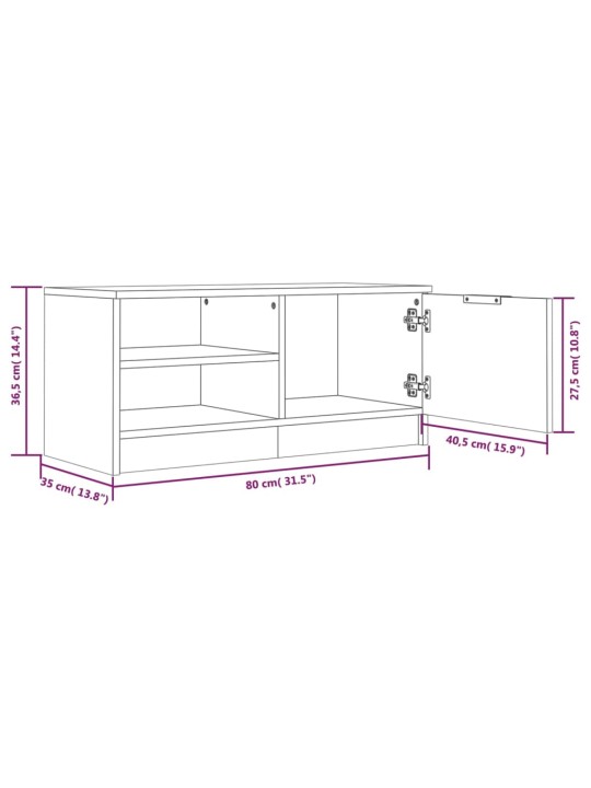 TV skříňky 2 ks lesklé bílé 80 x 35 x 36,5 cm kompozitní dřevo