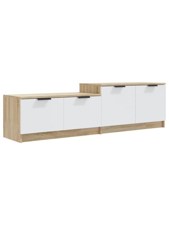 Tv skříňka bílá a dub sonoma 158,5x36x45 cm kompozitní dřevo