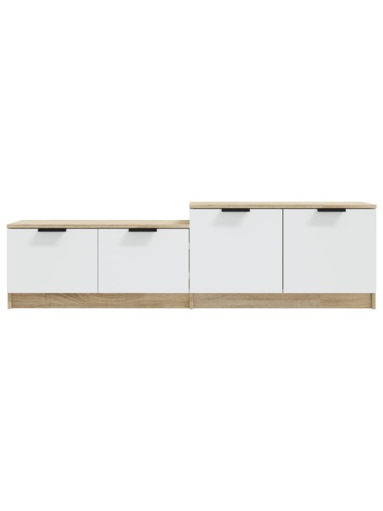 Tv skříňka bílá a dub sonoma 158,5x36x45 cm kompozitní dřevo