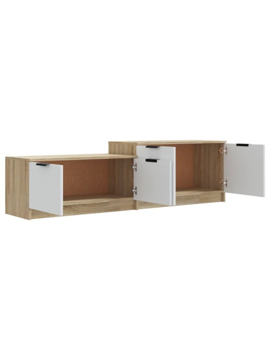 Tv skříňka bílá a dub sonoma 158,5x36x45 cm kompozitní dřevo