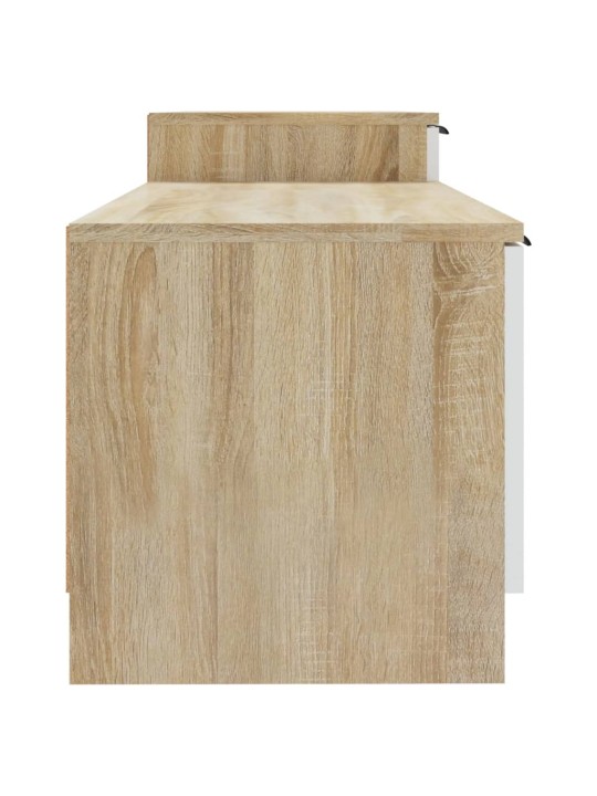 Tv skříňka bílá a dub sonoma 158,5x36x45 cm kompozitní dřevo