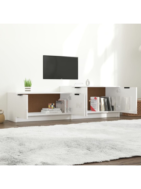 TV skříňka lesklá bílá 158,5 x 36 x 45 cm kompozitní dřevo