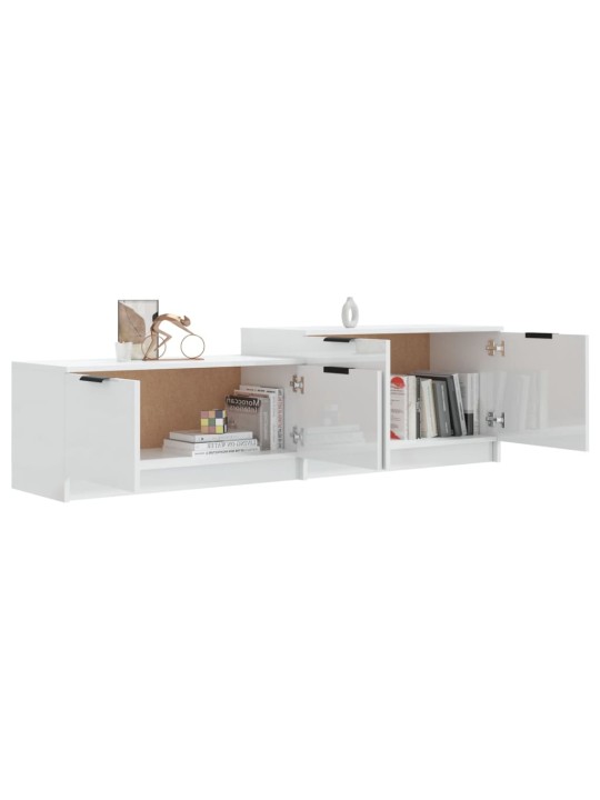 TV skříňka lesklá bílá 158,5 x 36 x 45 cm kompozitní dřevo