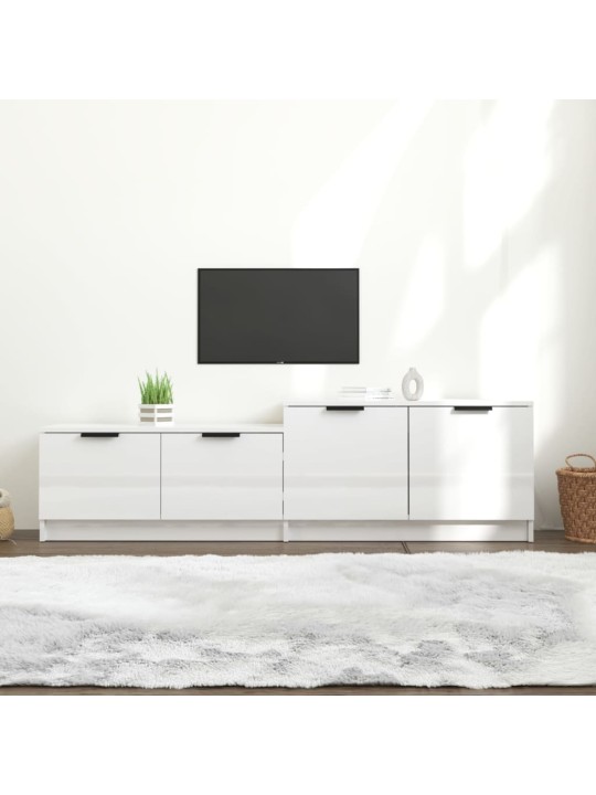 TV skříňka lesklá bílá 158,5 x 36 x 45 cm kompozitní dřevo