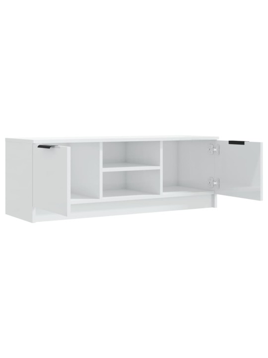 TV skříňka bílá vysoký lesk 102 x 35 x 36,5 cm kompozitní dřevo