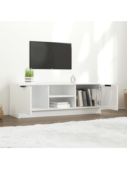 TV skříňka bílá vysoký lesk 102 x 35 x 36,5 cm kompozitní dřevo