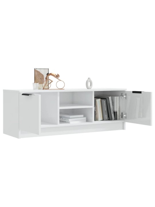 TV skříňka bílá vysoký lesk 102 x 35 x 36,5 cm kompozitní dřevo