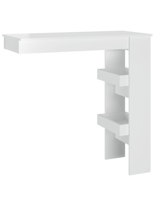 Nástěnný barový stolek bílý vysoký lesk 102x45x103,5cm kompozit