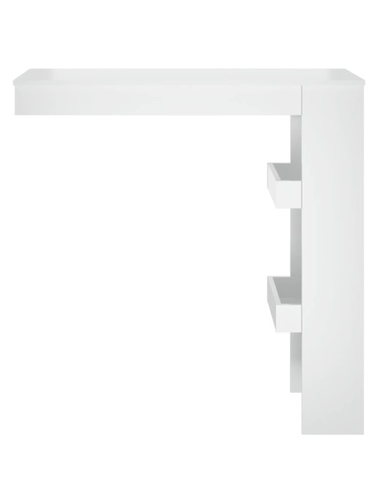 Nástěnný barový stolek bílý vysoký lesk 102x45x103,5cm kompozit