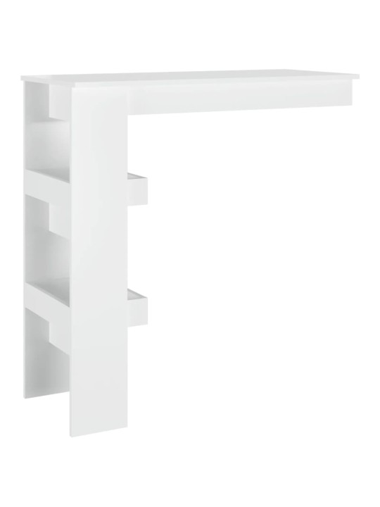 Nástěnný barový stolek bílý vysoký lesk 102x45x103,5cm kompozit