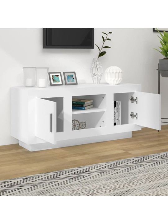 TV skříňka bílá 102 x 35 x 45 cm kompozitní dřevo