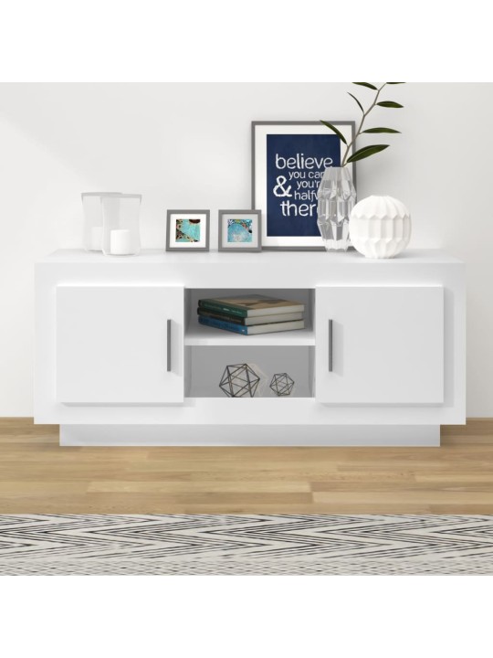 TV skříňka bílá 102 x 35 x 45 cm kompozitní dřevo