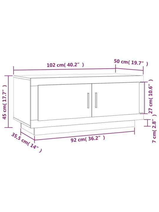 Konferenční stolek černý 102 x 50 x 45 cm kompozitní dřevo