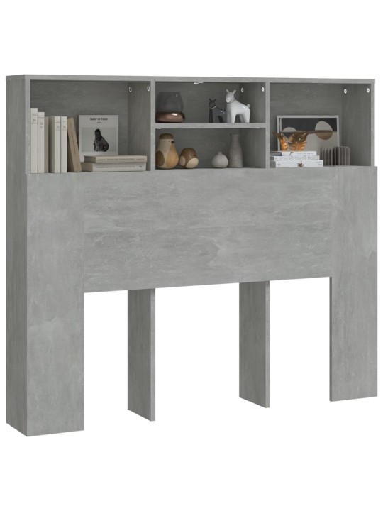 Čelo postele s úložným prostorem betonově šedé 120x19x103,5 cm