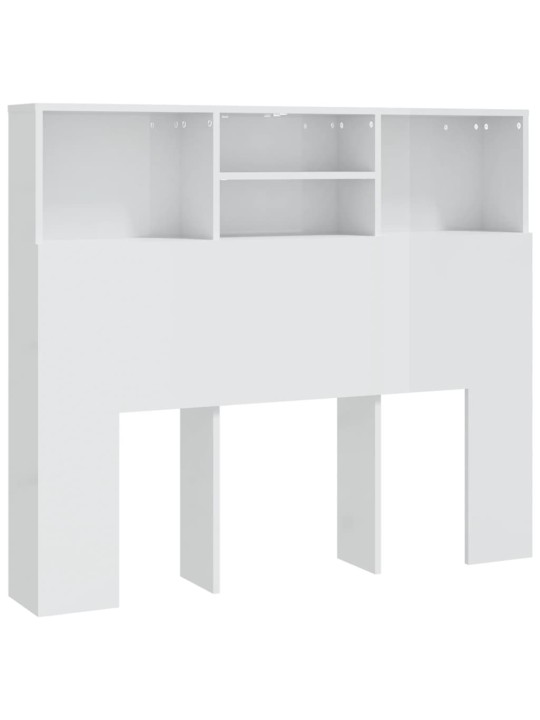 Čelo postele s úložným prostorem lesklé bílé 120x19x103,5 cm