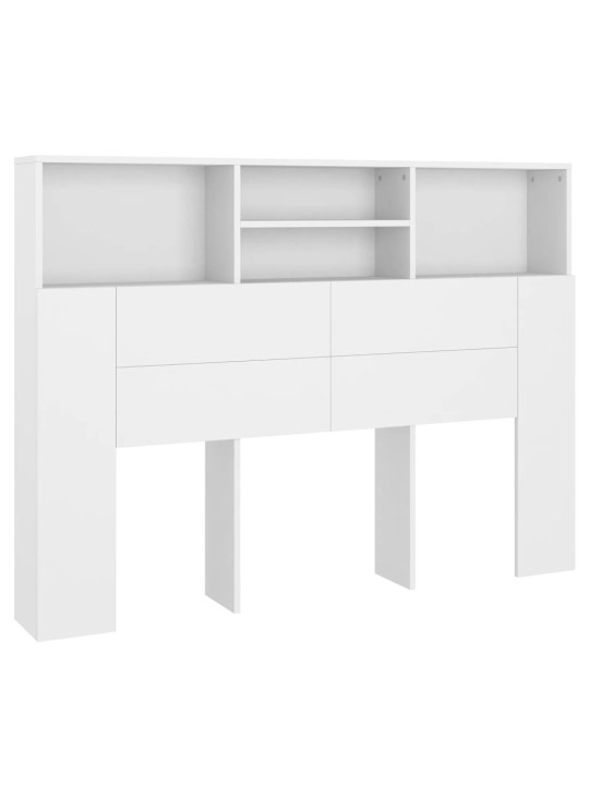 Čelo postele s úložným prostorem bílé 140 x 19 x 103,5 cm