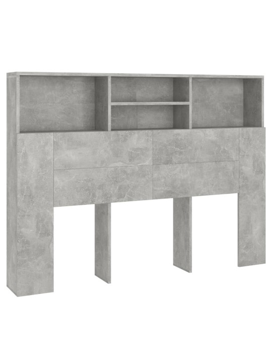 Čelo postele s úložným prostorem betonově šedé 140x19x103,5 cm