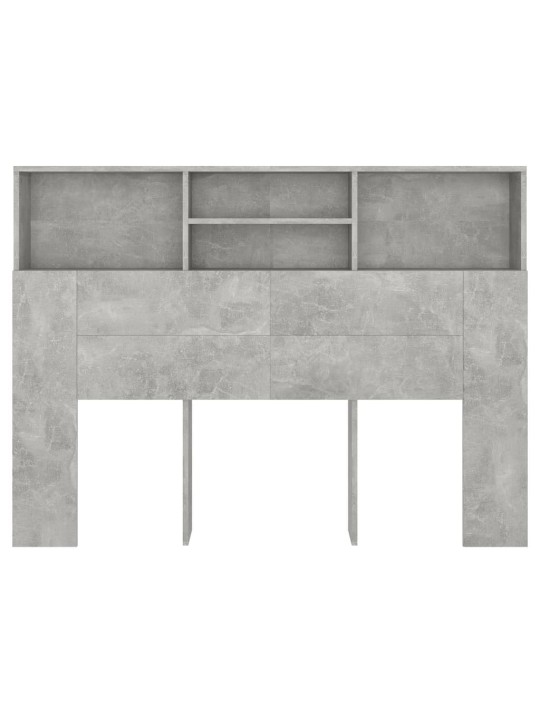 Čelo postele s úložným prostorem betonově šedé 140x19x103,5 cm