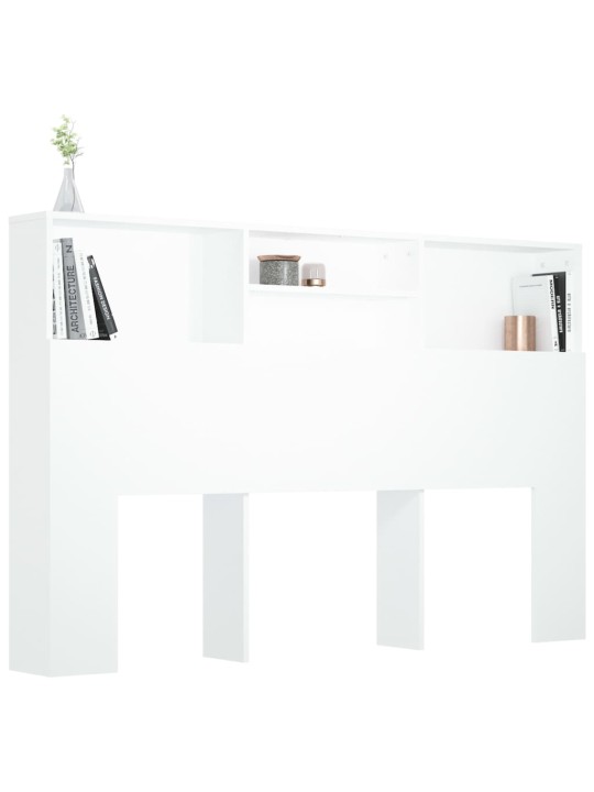 Čelo postele s úložným prostorem bílé 160 x 19 x 103,5 cm