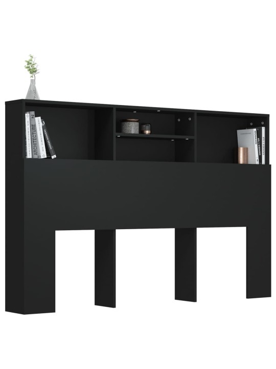 Čelo postele s úložným prostorem černé 160 x 19 x 103,5 cm