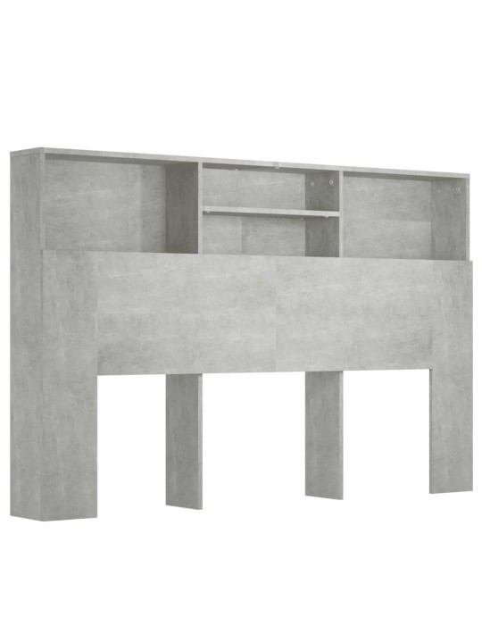 Čelo postele s úložným prostorem betonově šedé 160x19x103,5 cm