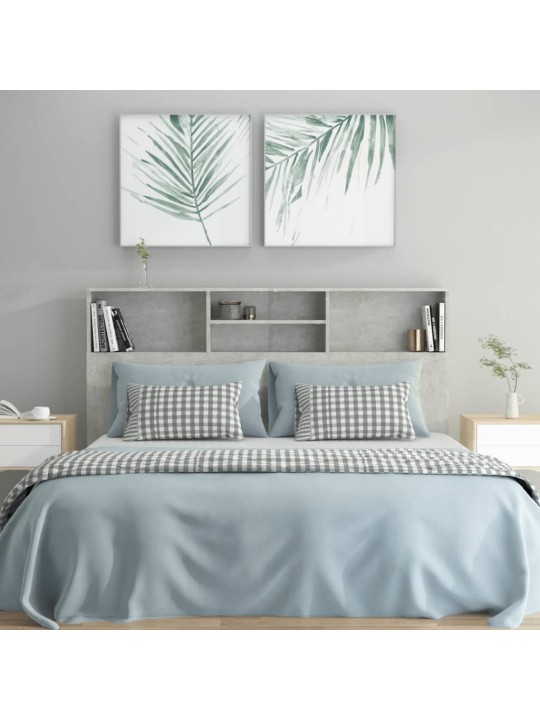 Čelo postele s úložným prostorem betonově šedé 160x19x103,5 cm