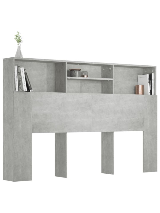 Čelo postele s úložným prostorem betonově šedé 160x19x103,5 cm