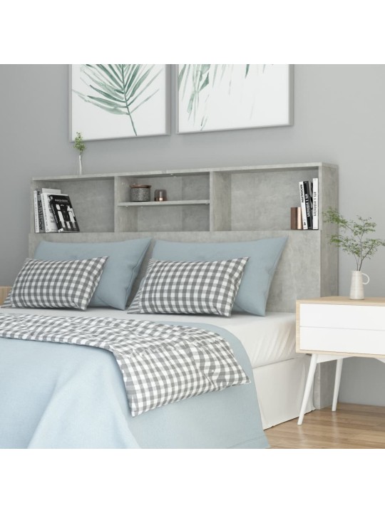 Čelo postele s úložným prostorem betonově šedé 160x19x103,5 cm