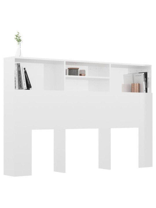 Čelo postele s úložným prostorem lesklé bílé 160x19x103,5 cm