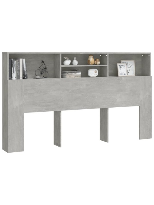 Čelo postele s úložným prostorem betonově šedé 180x19x103,5 cm