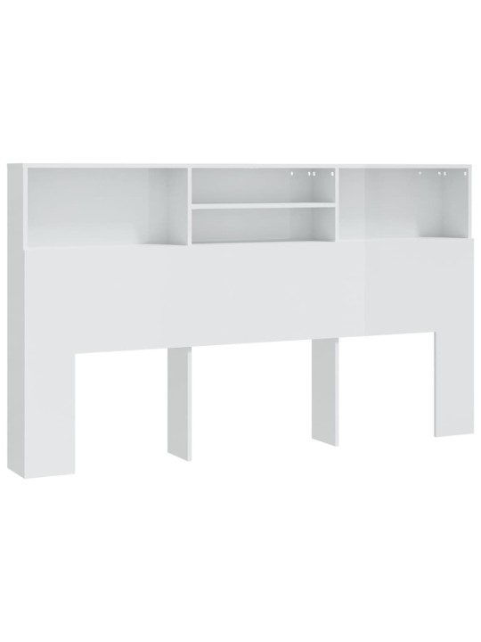 Čelo postele s úložným prostorem lesklé bílé 180x19x103,5 cm