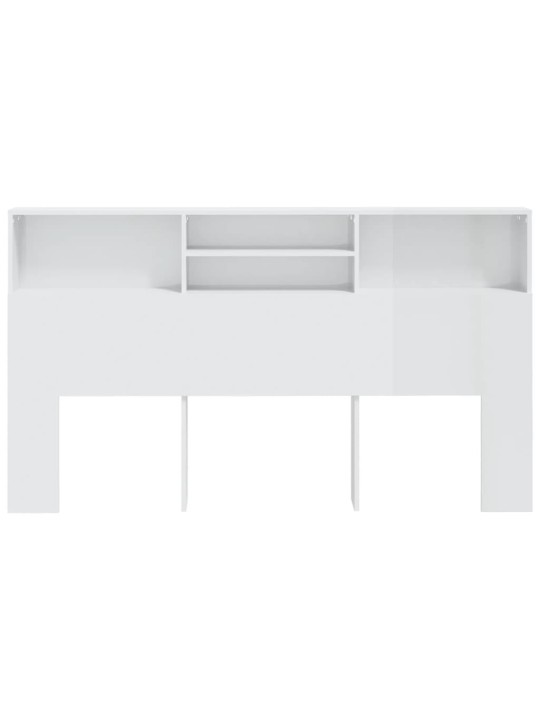 Čelo postele s úložným prostorem lesklé bílé 180x19x103,5 cm