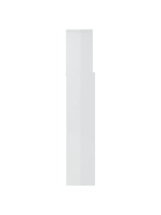 Čelo postele s úložným prostorem lesklé bílé 180x19x103,5 cm