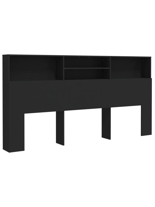 čelo postele s úložným prostorem černé 200 x 19 x 103,5 cm