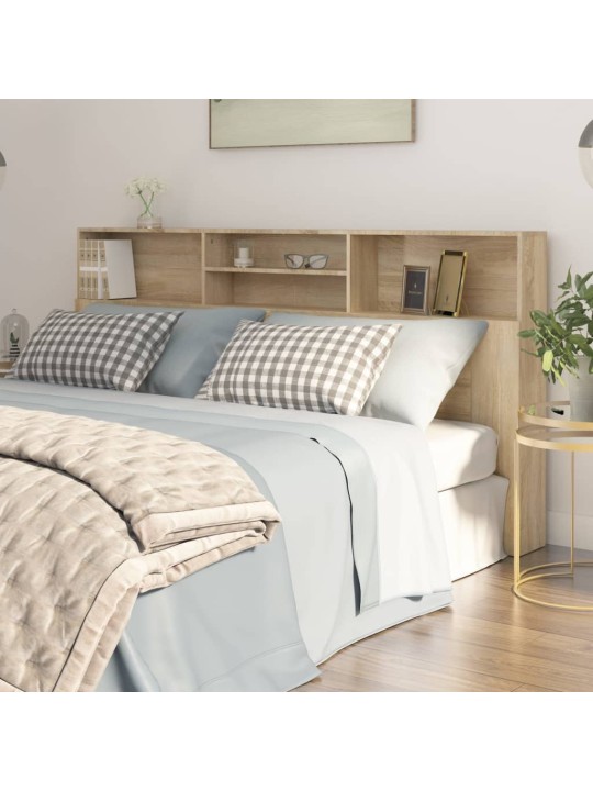 Čelo postele s úložným prostorem dub sonoma 200 x 19 x 103,5 cm