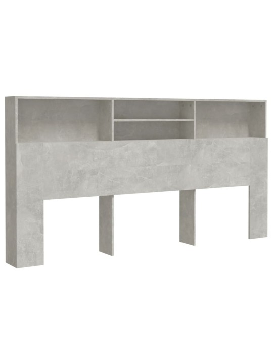 Čelo postele s úložným prostorem betonově šedé 200x19x103,5 cm