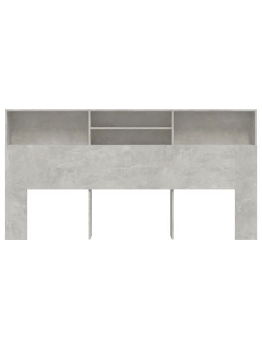Čelo postele s úložným prostorem betonově šedé 200x19x103,5 cm