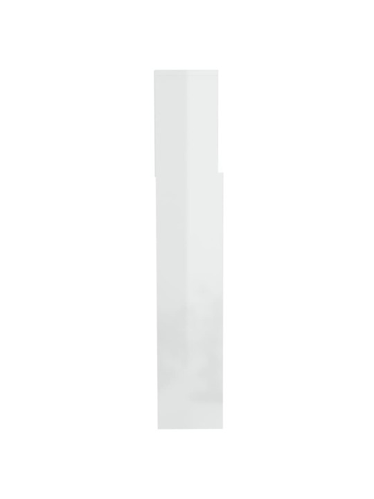 Čelo postele s úložným prostorem lesklé bílé 200x19x103,5 cm