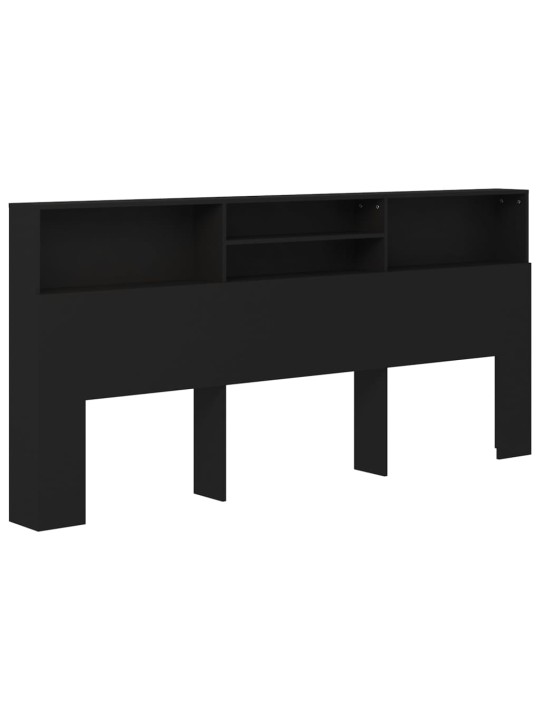 Čelo postele s úložným prostorem černá 200 x 19 x 103,5 cm