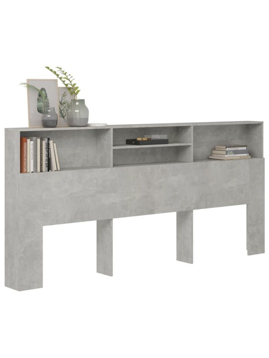 Čelo postele s úložným prostorem betonově šedé 220x19x103,5 cm
