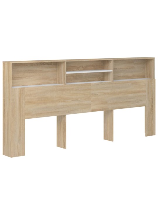 Čelo postele s úložným prostorem bílé dub sonoma 220x19x103,5cm