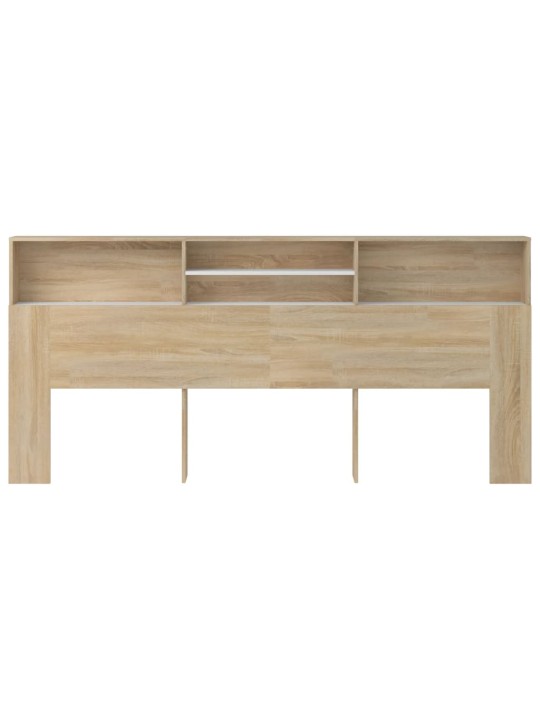 Čelo postele s úložným prostorem bílé dub sonoma 220x19x103,5cm