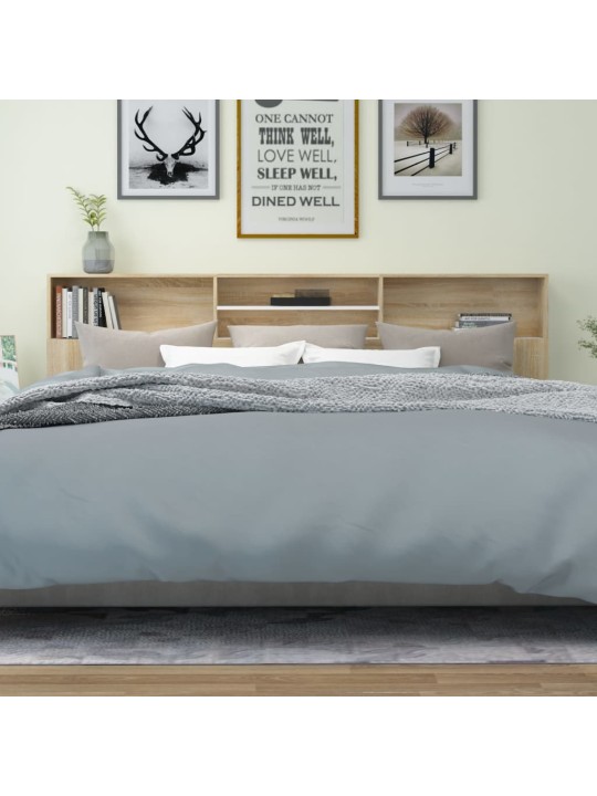 Čelo postele s úložným prostorem bílé dub sonoma 220x19x103,5cm