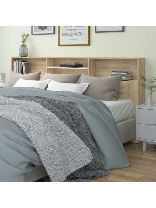 Čelo postele s úložným prostorem bílé dub sonoma 220x19x103,5cm