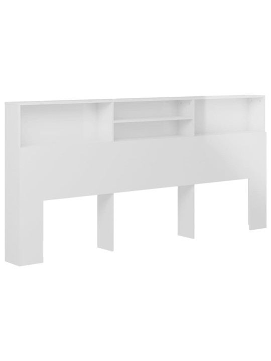 Čelo postele s úložným prostorem lesklé bílé 220x19x103,5 cm